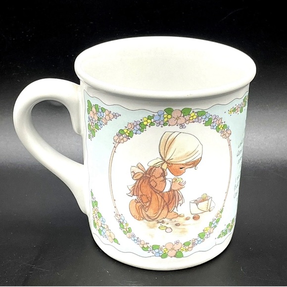 VINTAGE Footprints In The Sand Coffee Cup Mug Enesco PRECIOUS MOMENTS Collection - Picture 2 of 12